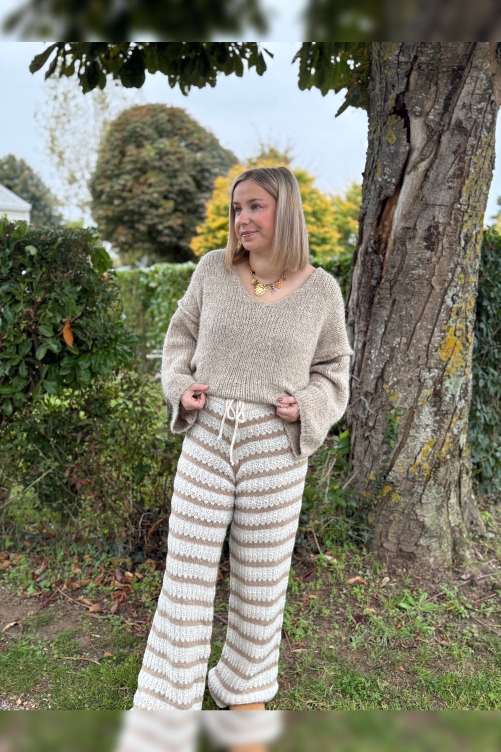 Pantalon en maille Léana