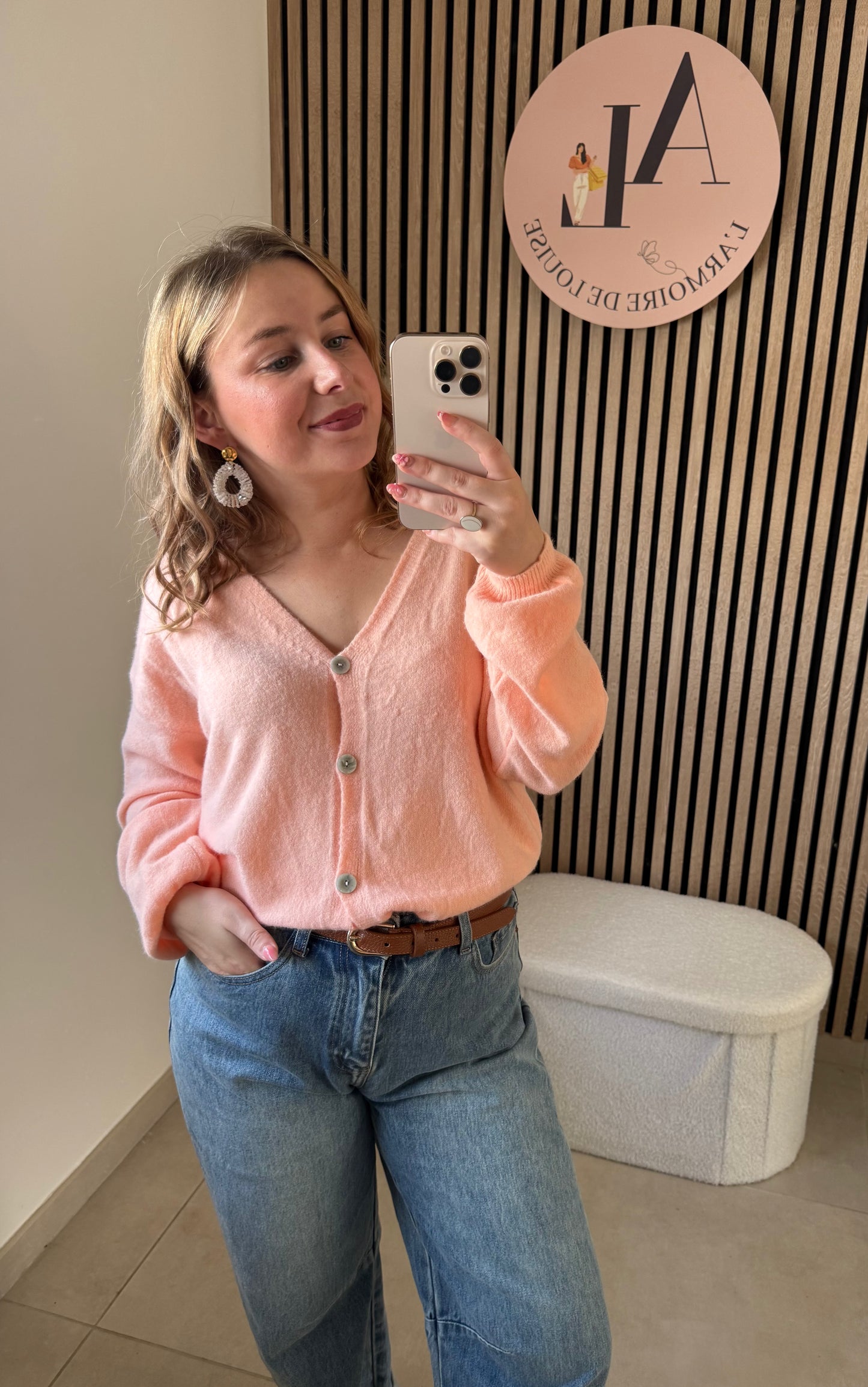 Pull/Gilet Amalia saumon