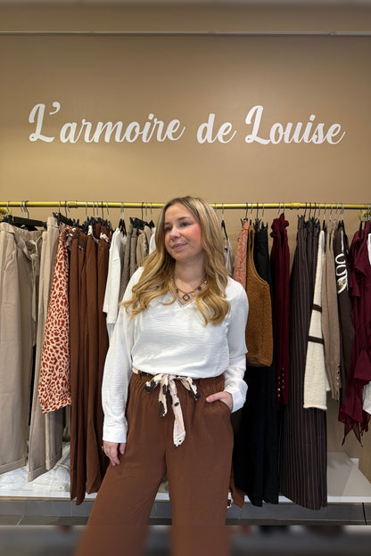 Pantalon fluide marron