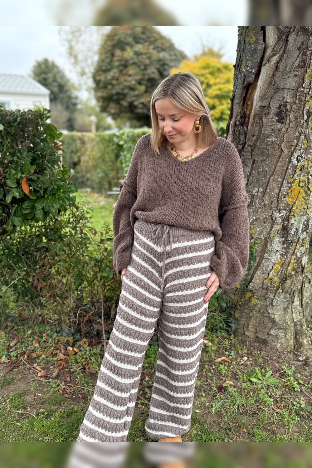 Pantalon en maille Léana