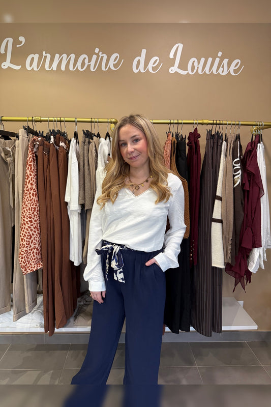 Pantalon fluide bleu