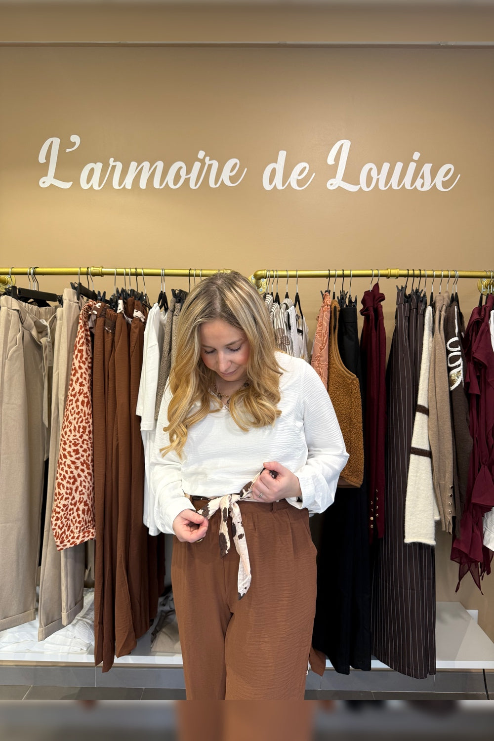 Pantalon fluide marron