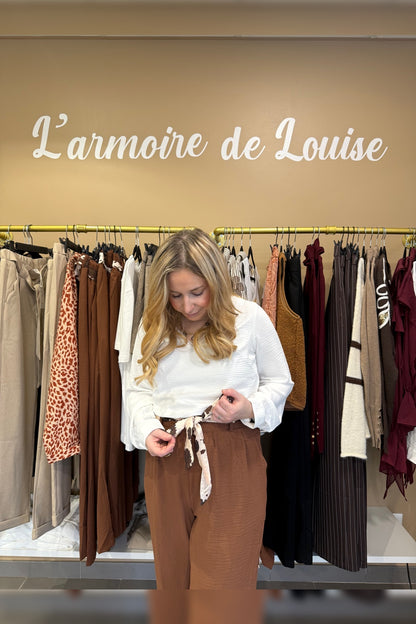 Pantalon fluide marron