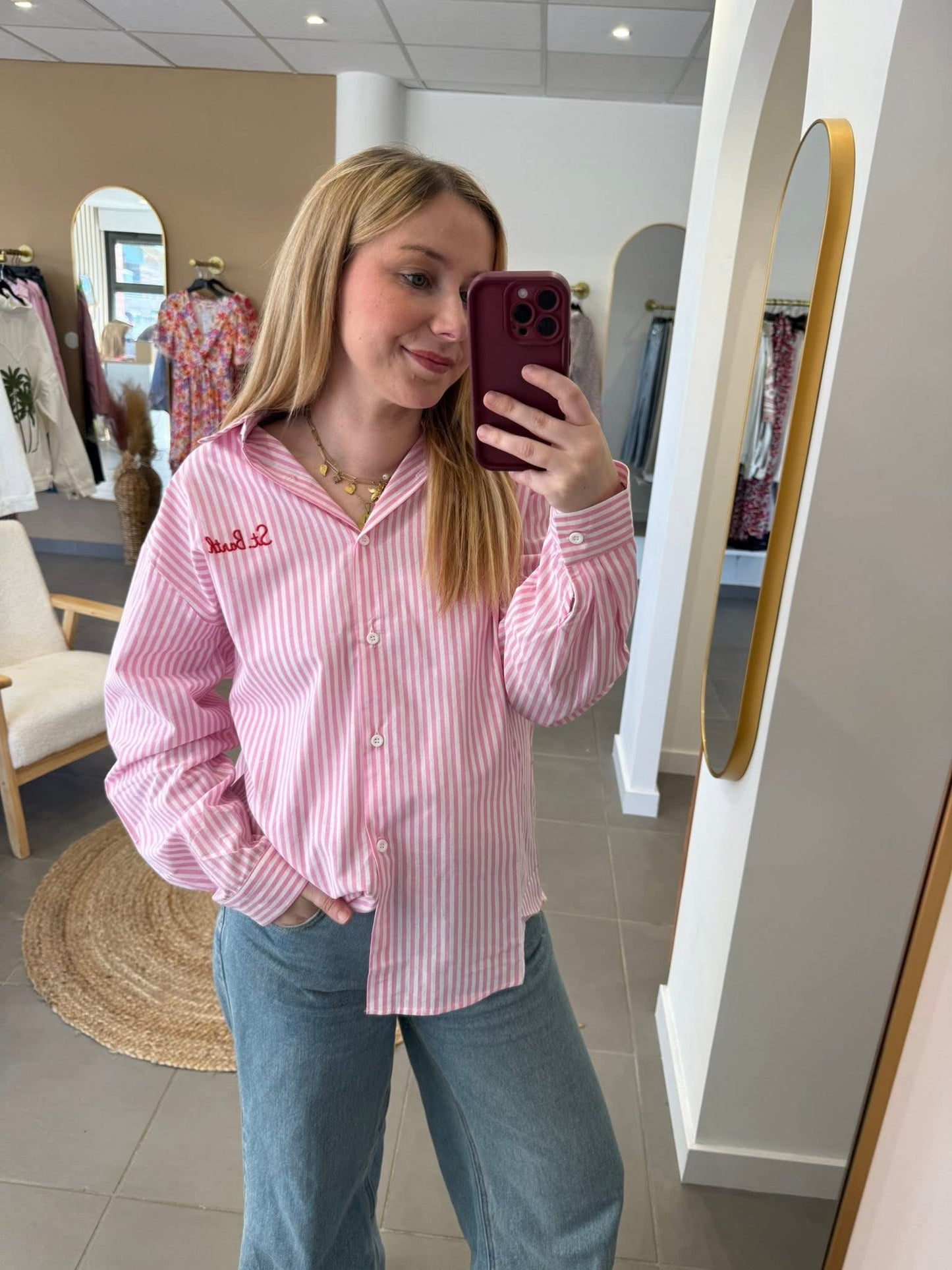 Chemise saint Barth rose